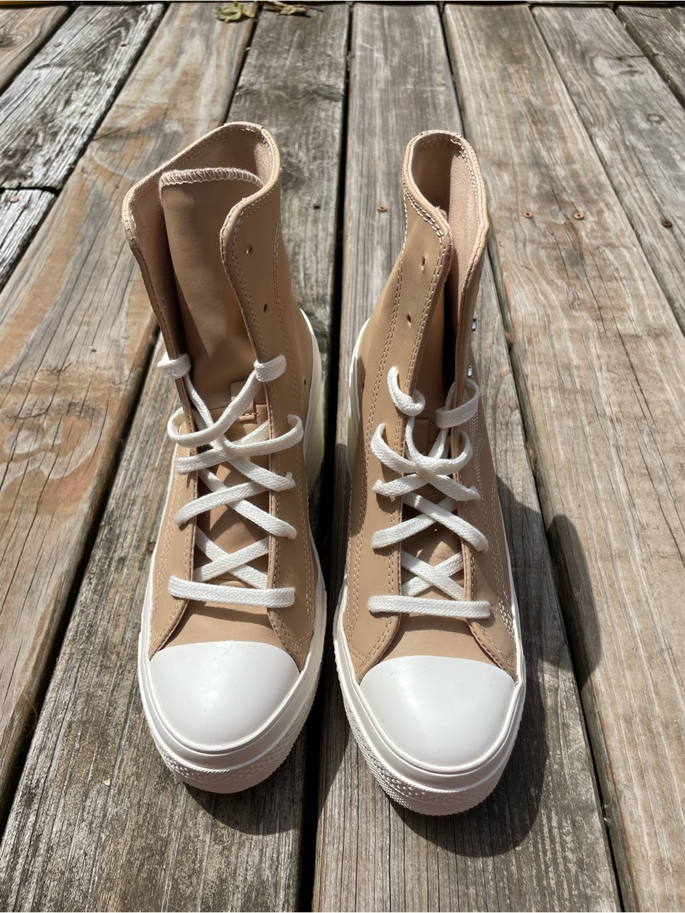New Converse Chuck 70 De Luxe Heel Shoes - Grid Trek Tan
